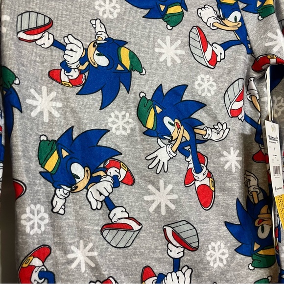 Sonic the Hedgehog Boys Christmas Snowflake Pajama Shirt & Pant Set Size 6 - NEW - Picture 2 of 6